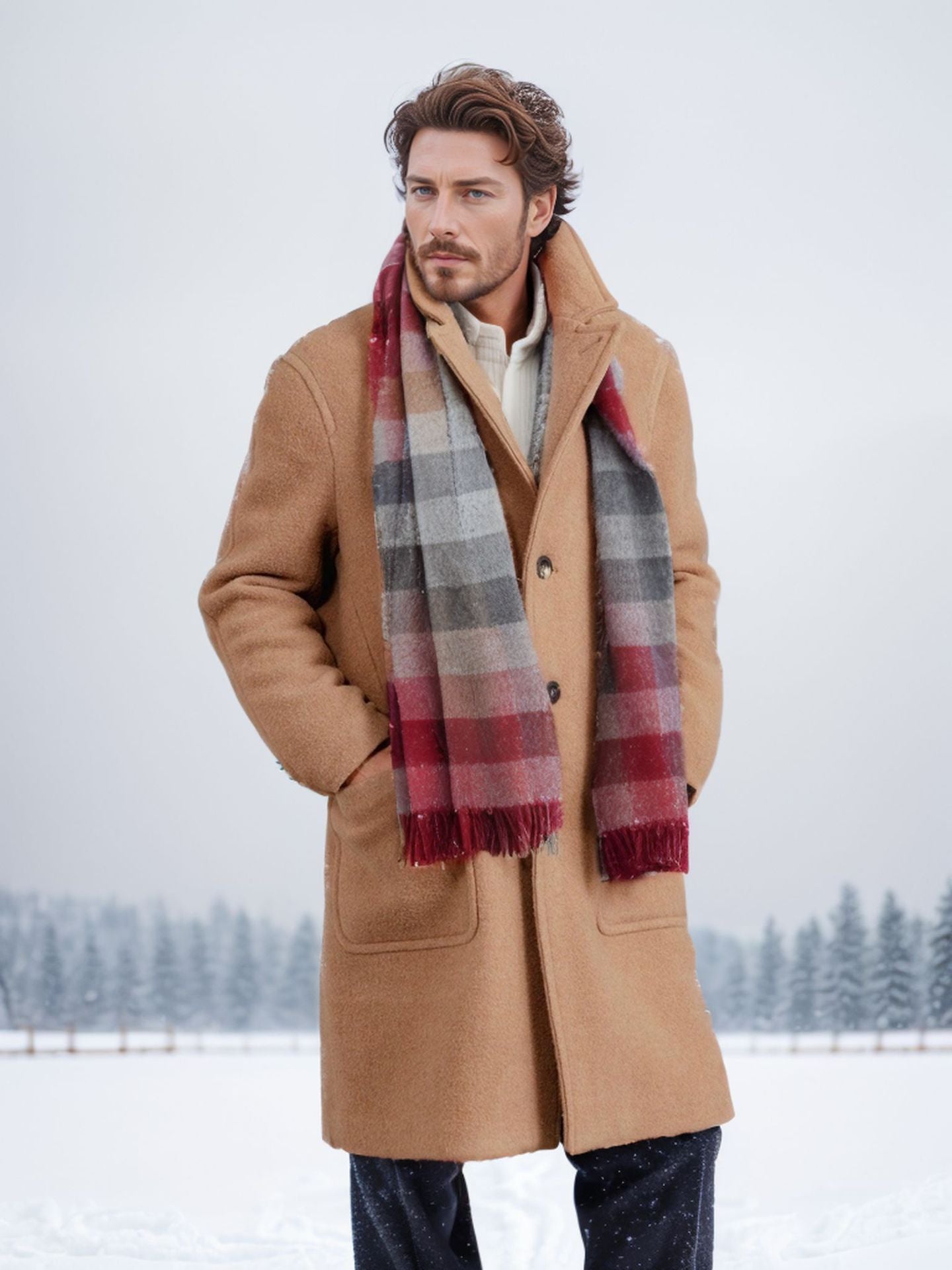 Men's Winter Coat Elegant Warm with Pockets