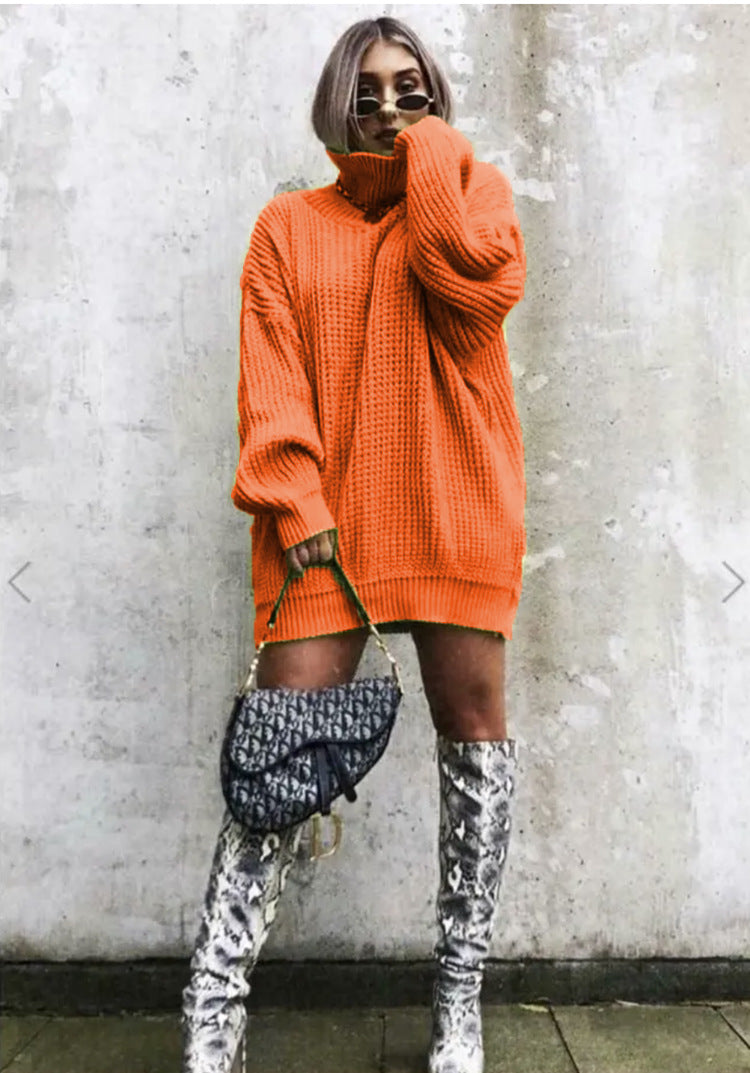 Women's Knitted Jumper Oversized Waffle Knit Trendy Style