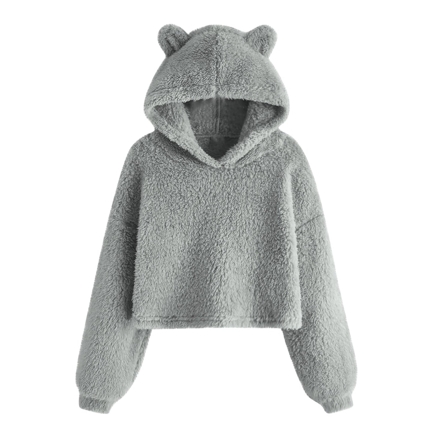 Soft Women's Hoodie with Bear Ears Cuddly Sweatshirt