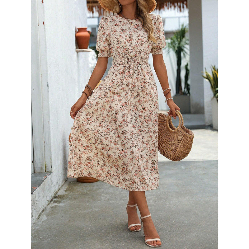 Summer Dress Floral Print Empire Waist Women's Dress