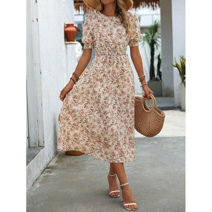 Summer Dress Floral Print Empire Waist Women's Dress