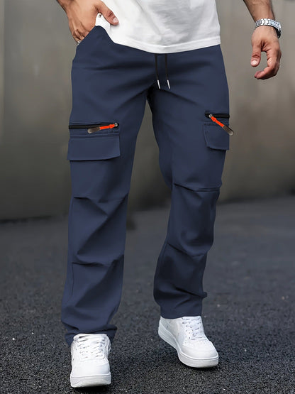 Men's Cargo Pants Comfortable Elastic Large Pockets