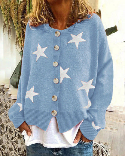 Women's Cardigan Star Pattern Chic Trendy