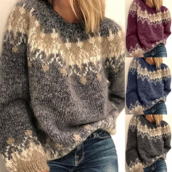 Damen Strickpullover Gemütlich Modern Voluminöse Ärmel - IdealeKleiden