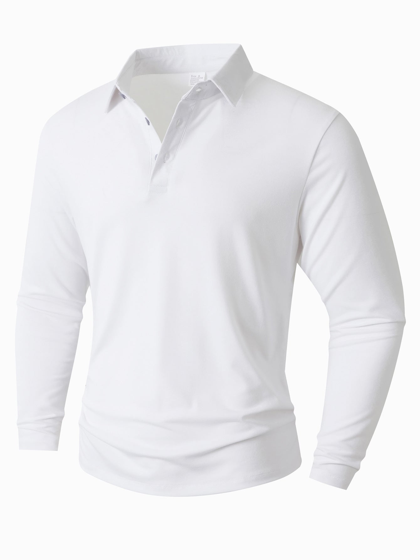Men's Long-Sleeve Polo Shirt Modern Slim Fit