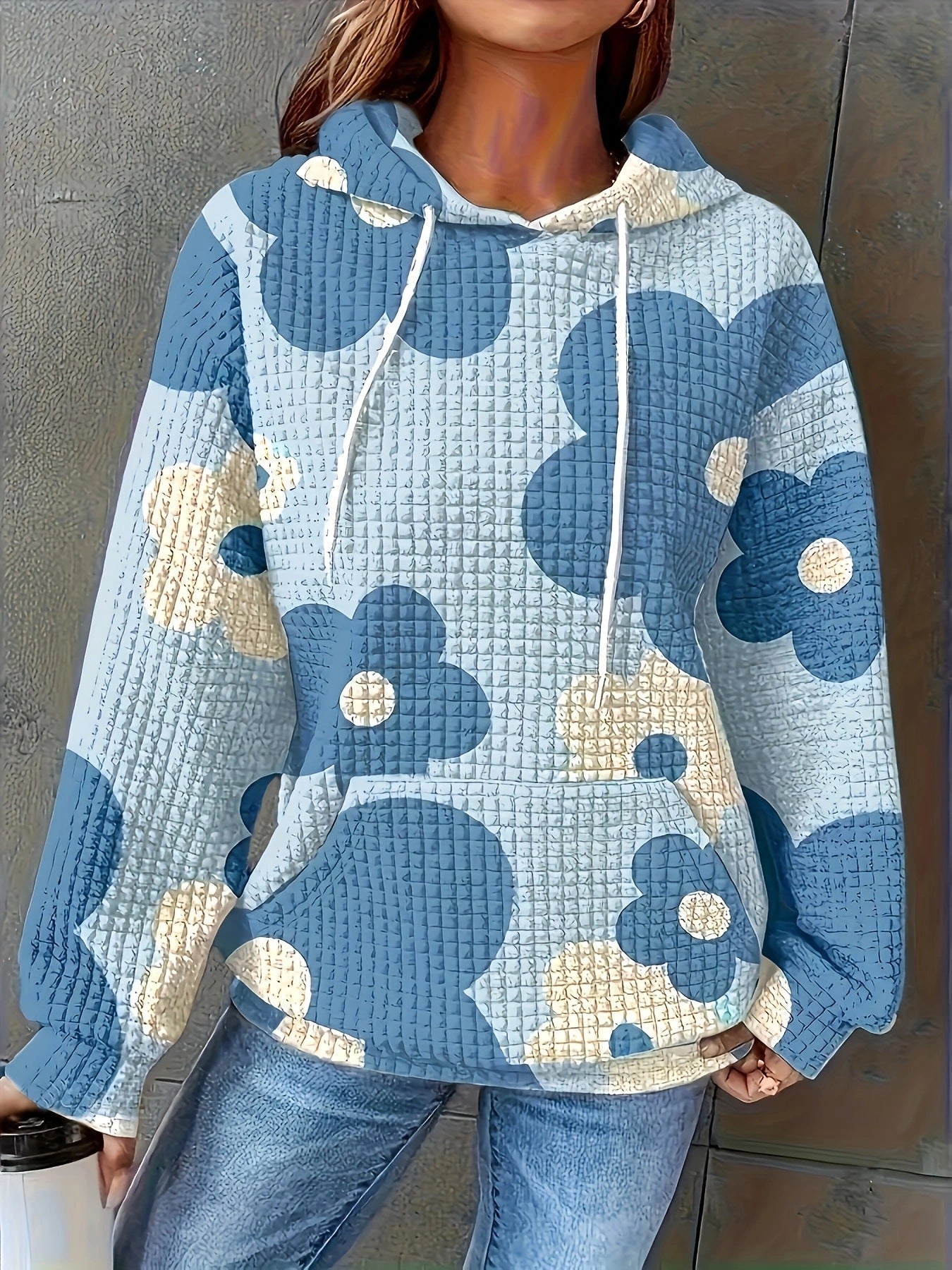 Women's Floral Hoodie for Leisure