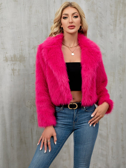 Women's Elegant Faux Fur Bolero Jacket