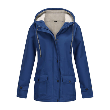 Women's Winter Jacket Warm Fleece Hooded Outdoor