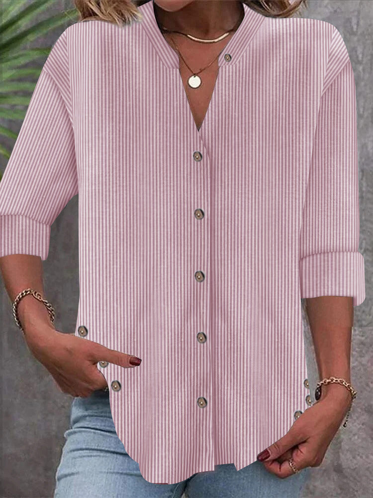 Women's Blouse Striped Elegant Design