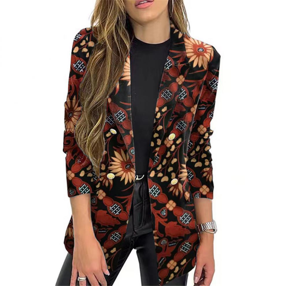 Women's Elegant Floral Blazer Summer Clothing