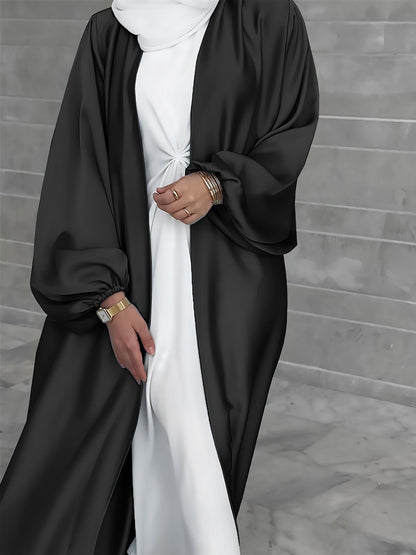 Silk-Soft Kimono Jacket XXL Open Front Long Sleeve