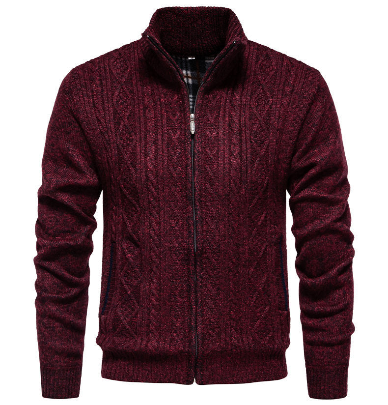 Men's Cardigan High Collar Zipper Sporty