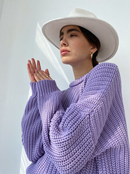 Large Cardigan Rib Knit Relaxed Design