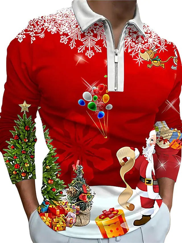 Men's Christmas Long-Sleeved Shirt Festive Gift Idea