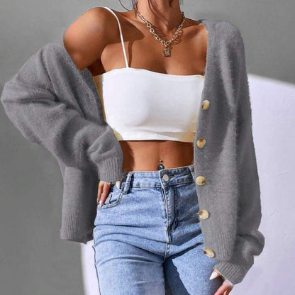 Women's Soft Knit Casual Gold Cardigan