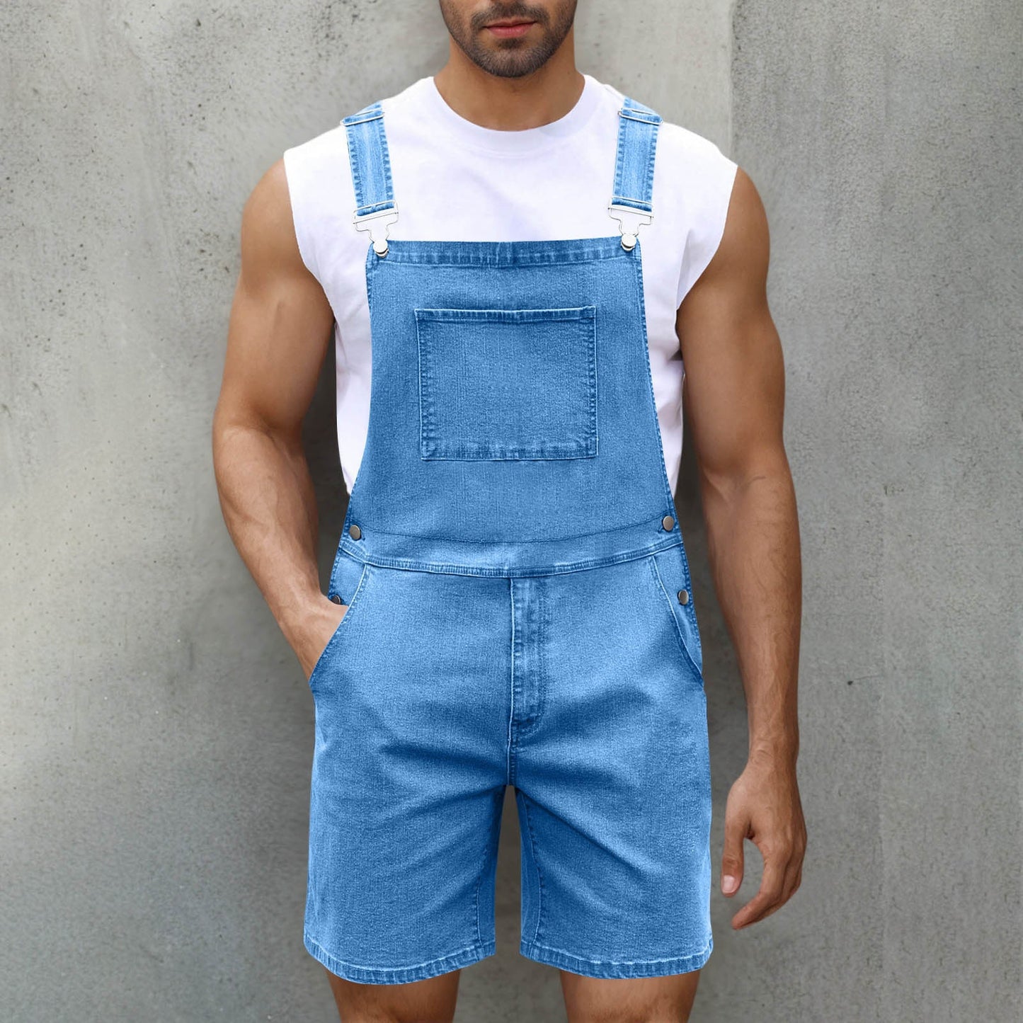 Men's Denim Overalls Comfortable With Pockets