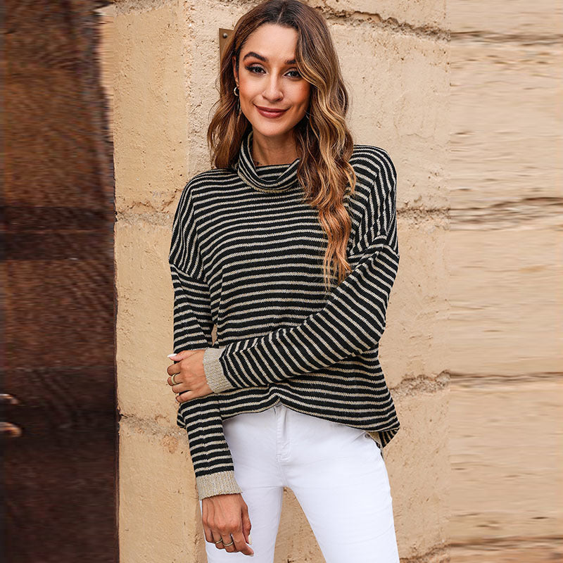Women's Rollneck Sweater Soft Long-Sleeve Wool Blend