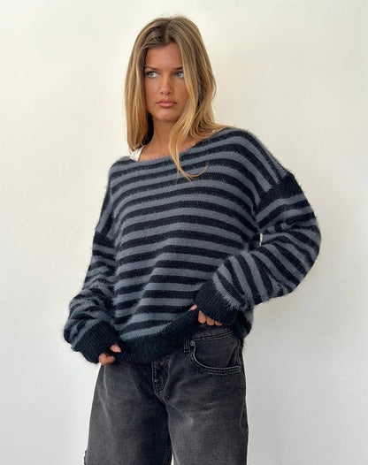 Women's Striped Sweater Loose Fit Modern