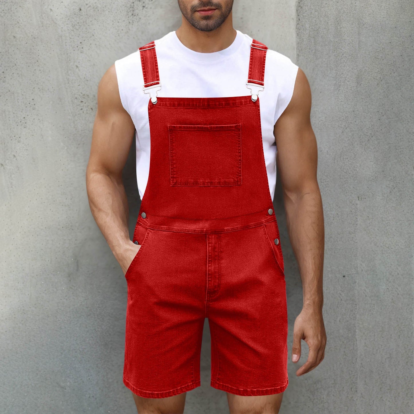Men's Denim Overalls Comfortable With Pockets