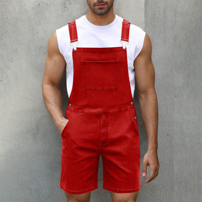 Men's Denim Overalls Comfortable With Pockets