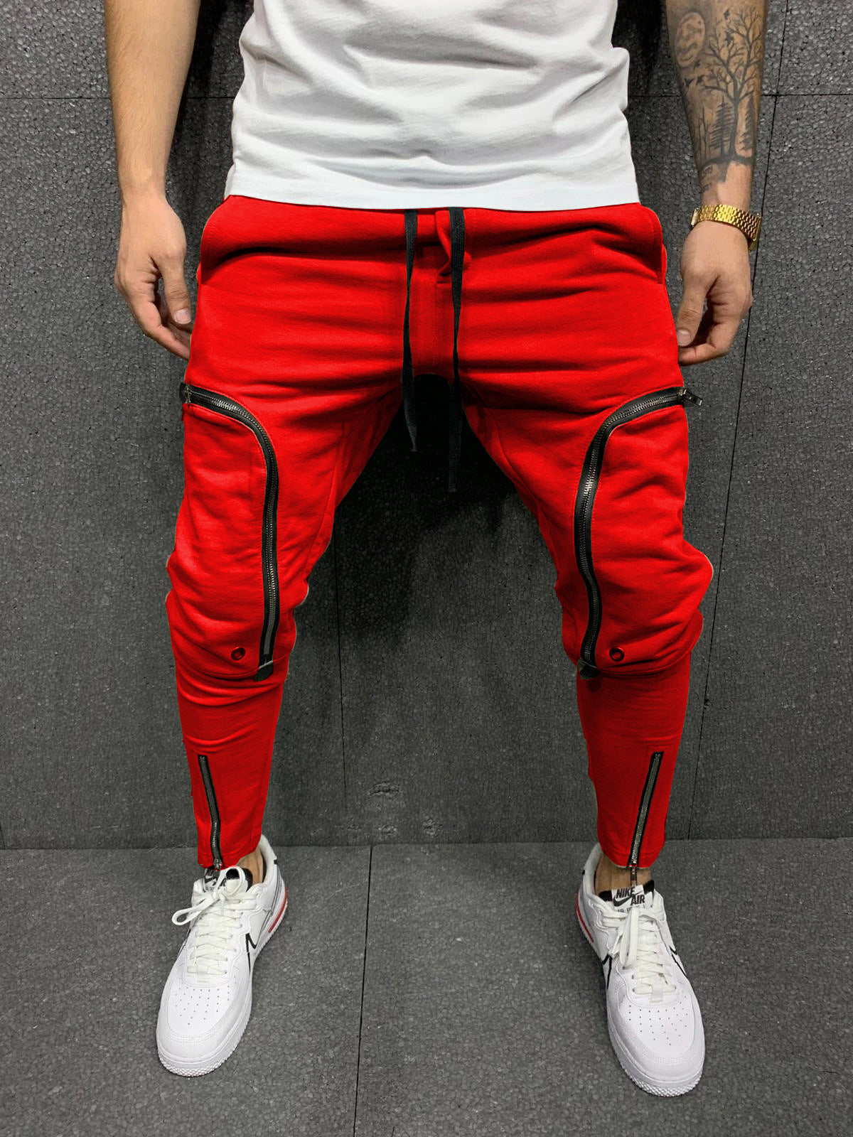Men's Modern Style Joggers with Zipper Detail