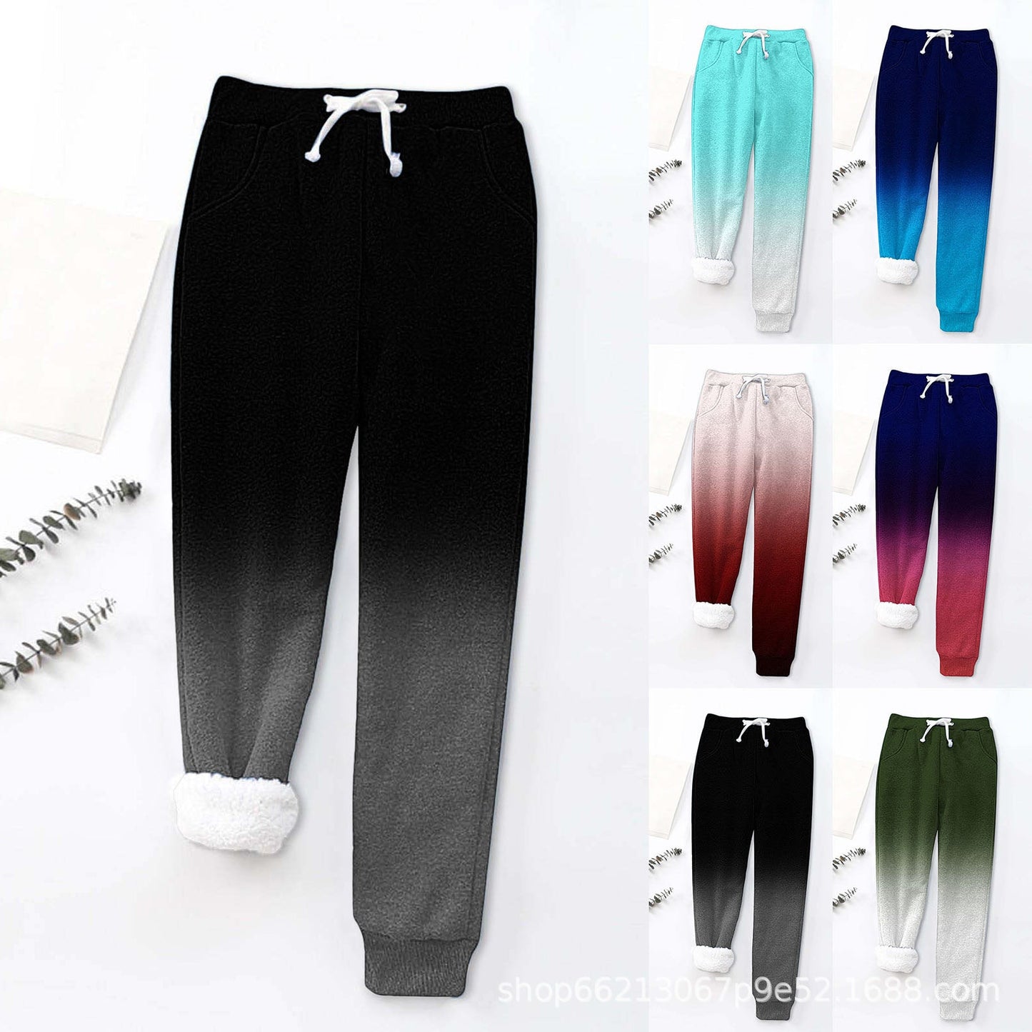 Damen Jogginghose Warm Fleece Weich Elastisch - IdealeKleiden