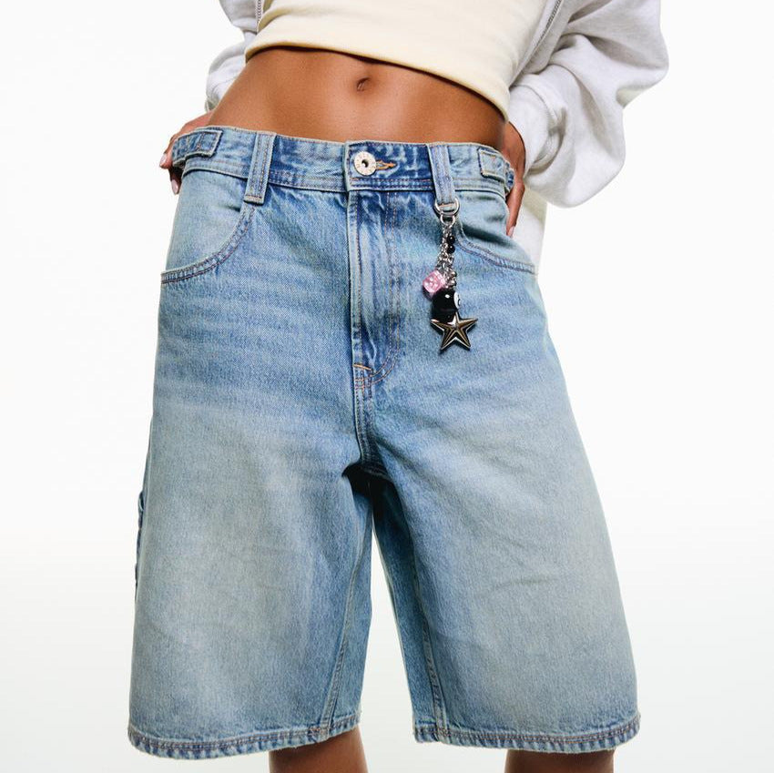 Women's Casual Mid-Waist Denim Shorts