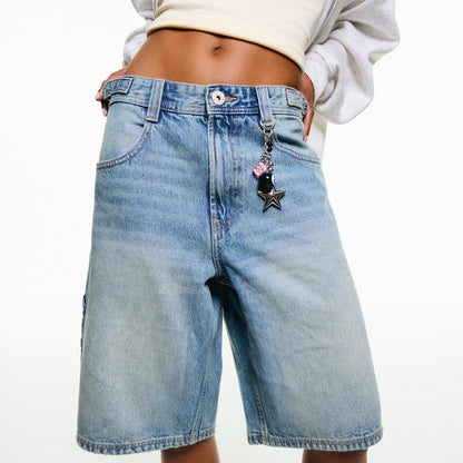 Women's Casual Mid-Waist Denim Shorts