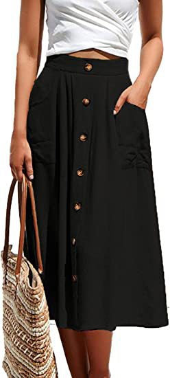 Women's Knee-Length Skirt Elegant Cut With Pockets