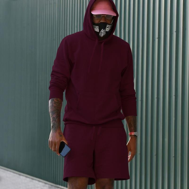 Men's Sportswear Set Sweat Hoodie Shorts Comfort