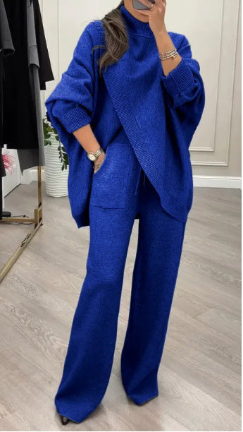Damen Strickanzug Bequem Weite Passform