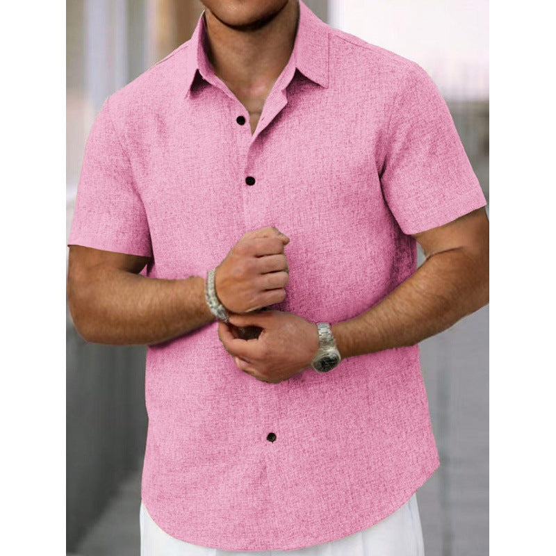 Men's Short-Sleeve Shirt Textured Modern Design