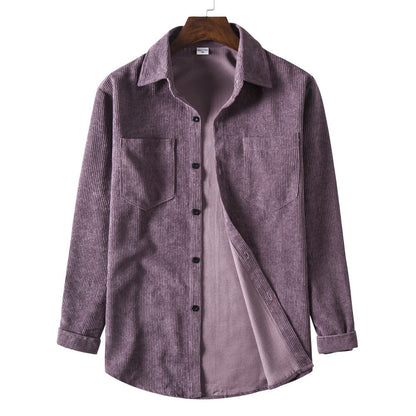 Men's Corduroy Shirt Elegant Button-Down Design