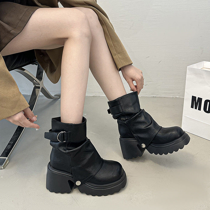 Women's Boots Chunky Elegant Strap Sole