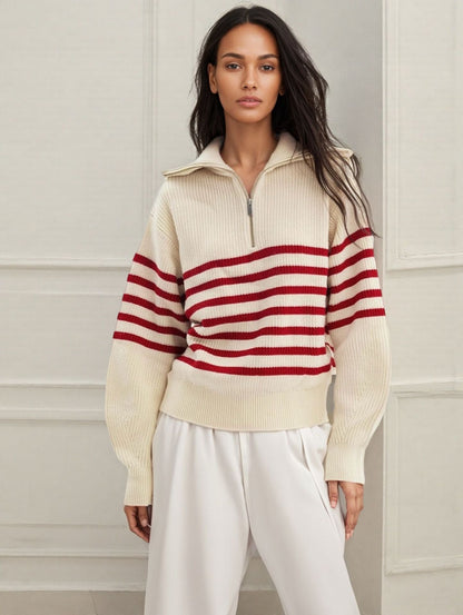 Women's Knitted Jumper Navy Chic Style