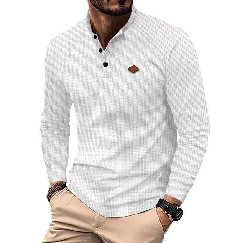 Men's Long-Sleeve Shirt Textured Modern Buttons