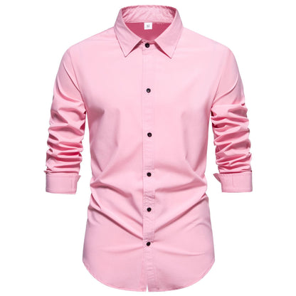 Men's Long-Sleeved Cotton Shirt Modern Fit