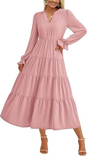 Women's Maxi Dress Elegant Voluminous Sleeves