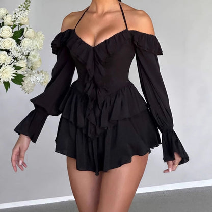 Summer Dress Women's Ruffled Off-the-Shoulder