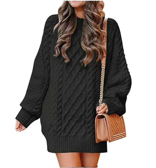 Soft Women's Sweater DressLong-sleeved