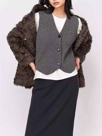 Women's Knitted Vest Soft Sustainable