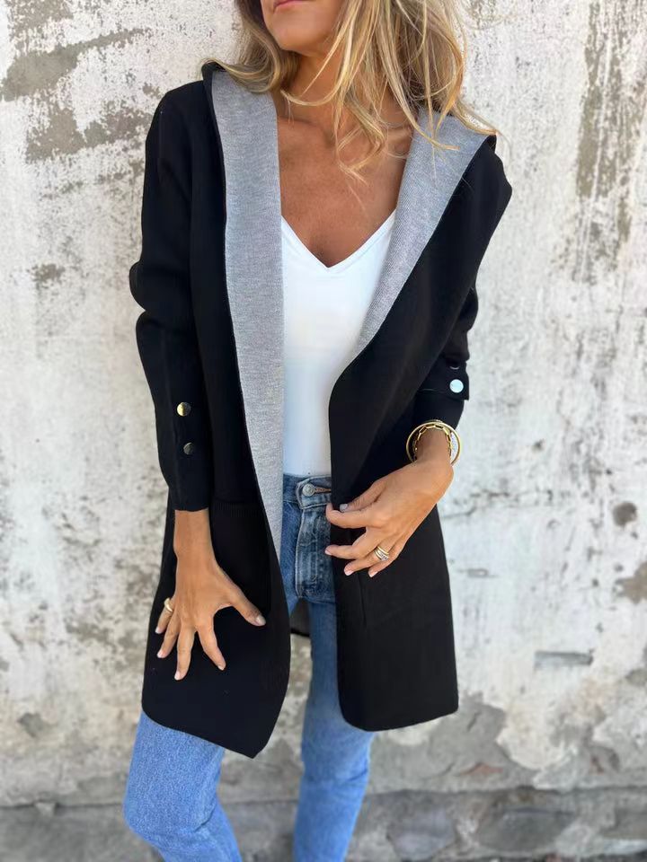 Hooded Cardigan Soft Comfortable With Pockets