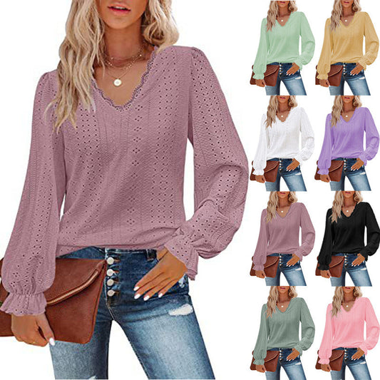 Frauen Bluse Romantic Spitze Trendy - IdealeKleiden