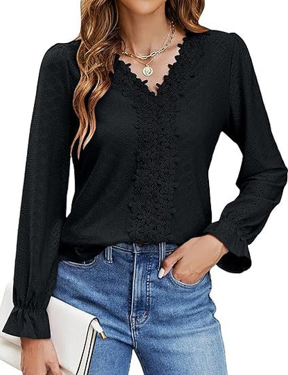 Elegant Women's Floral V-Neck Blouse