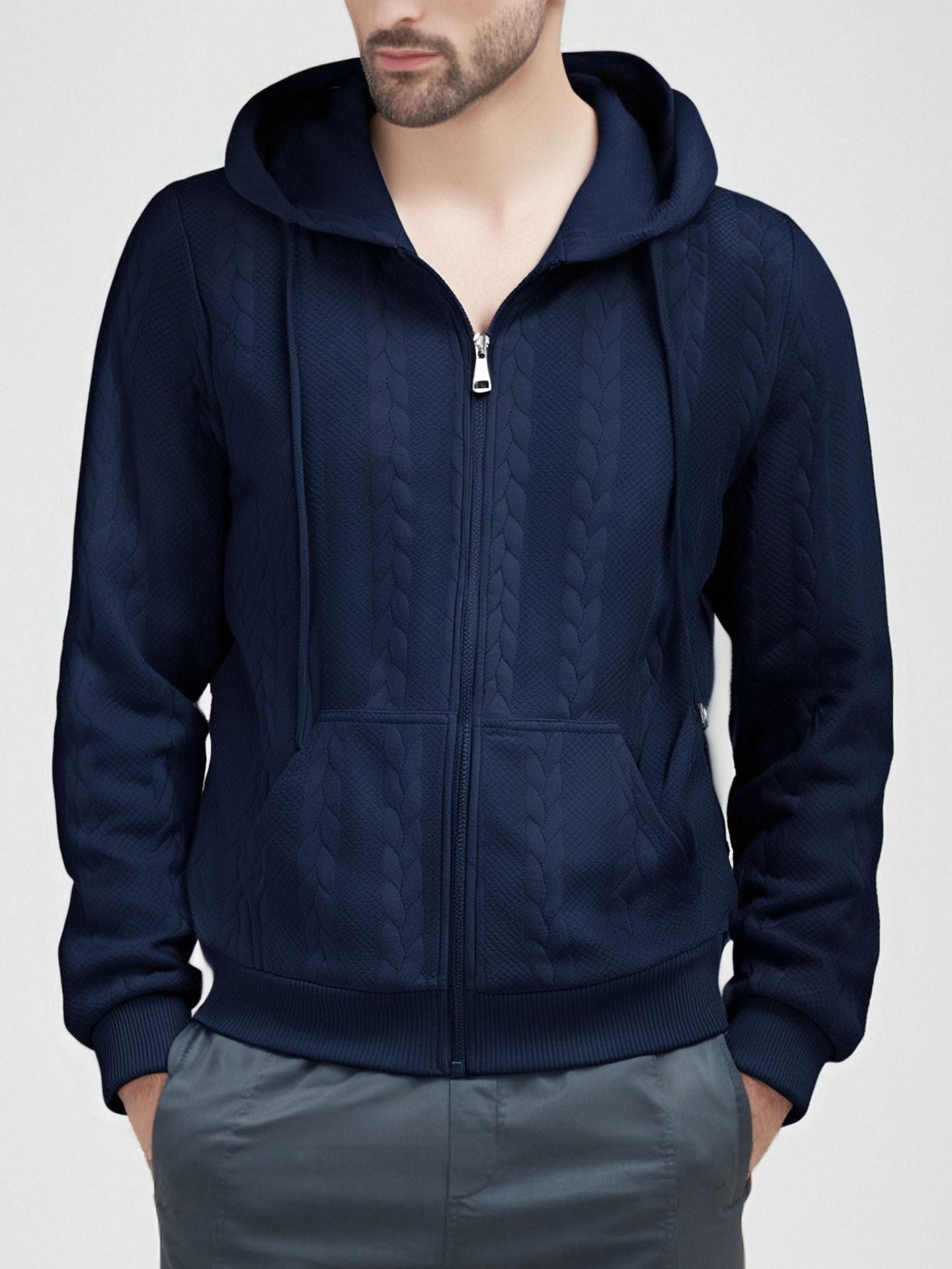 Men's Cardigan Hood Warm Elegant
