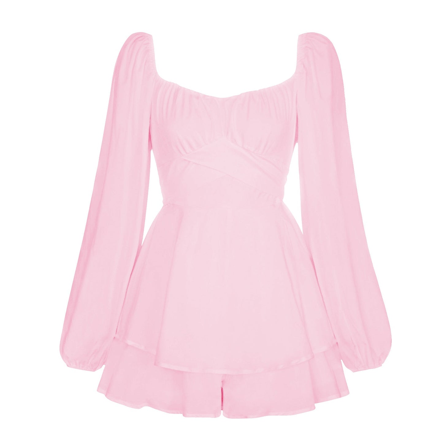 Women's Mini Dress Roman Puff Sleeve Design