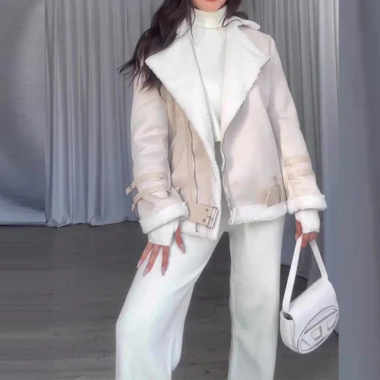 Winter Jacket Warm Elegant Broad Lapel