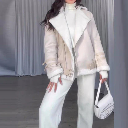 Winter Jacket Warm Elegant Broad Lapel