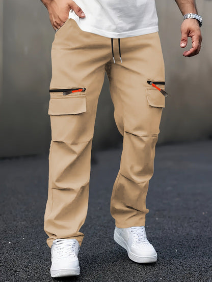 Men's Cargo Pants Comfortable Elastic Large Pockets