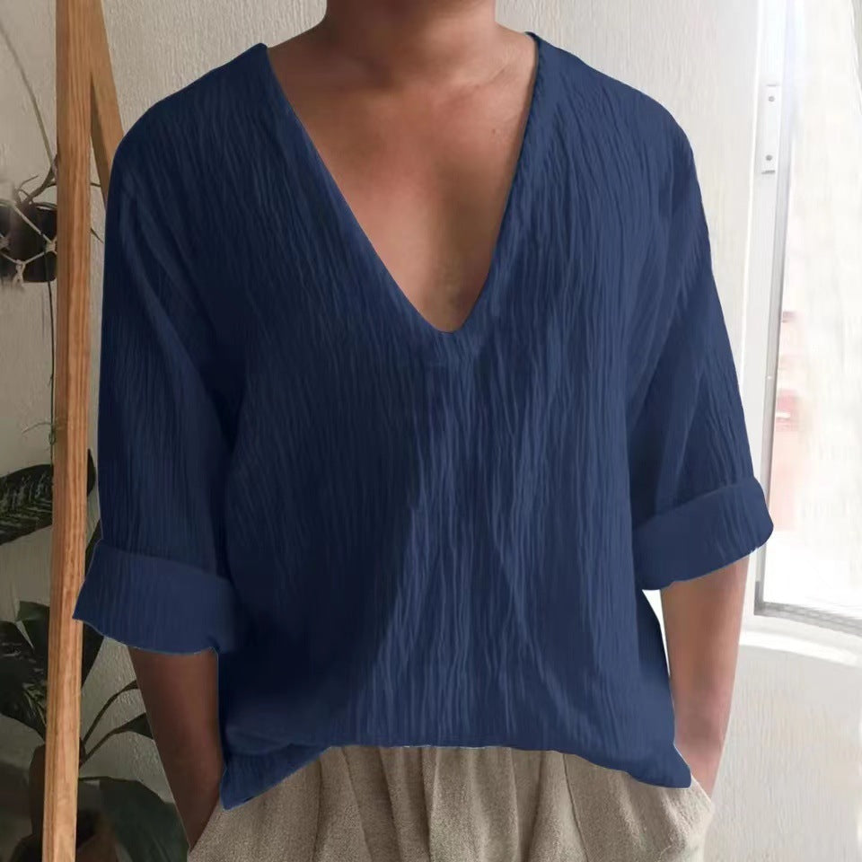 Men's T-Shirt V-Neck Modern Casual